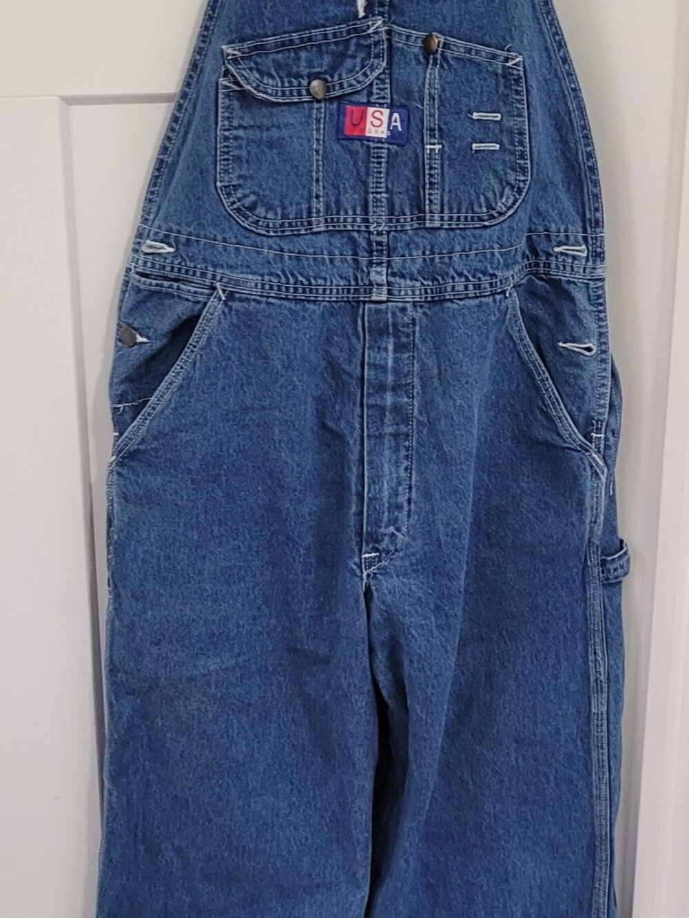 Vintage USA Works Denim Bib Overalls Unisex W32 L29 Made in USA 100% Cotton